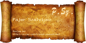 Pajer Szalviusz névjegykártya